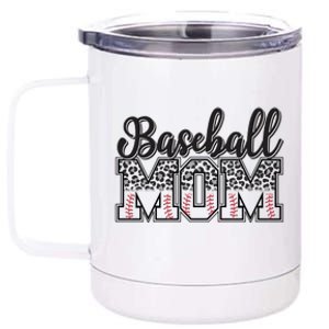 Baseball Mom Leopard Funny Softball Mom MotherS Day Gift 12 oz Stainless Steel Tumbler Cup