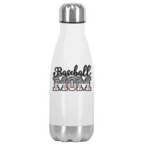 Baseball Mom Leopard Funny Softball Mom MotherS Day Gift Stainless Steel Insulated Water Bottle