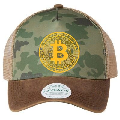 Bitcoin Matrix Logo Cryptocurrency Legacy Tie Dye Trucker Hat