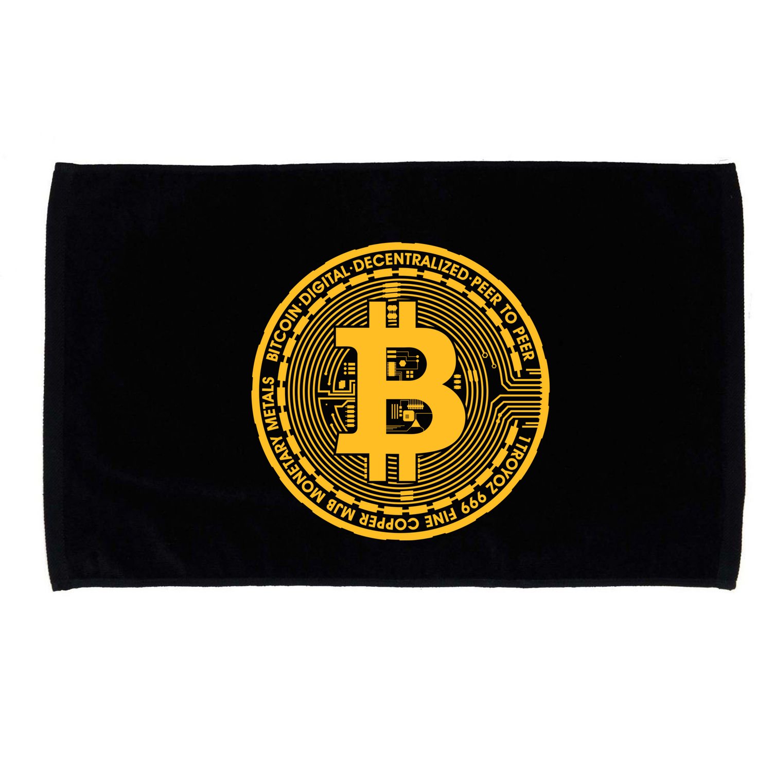 Bitcoin Matrix Logo Cryptocurrency Microfiber Hand Towel