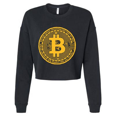 Bitcoin Matrix Logo Cryptocurrency Cropped Pullover Crew
