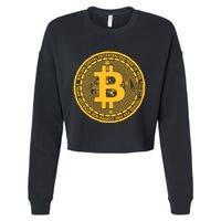 Bitcoin Matrix Logo Cryptocurrency Cropped Pullover Crew