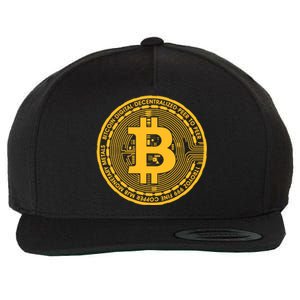 Bitcoin Matrix Logo Cryptocurrency Wool Snapback Cap