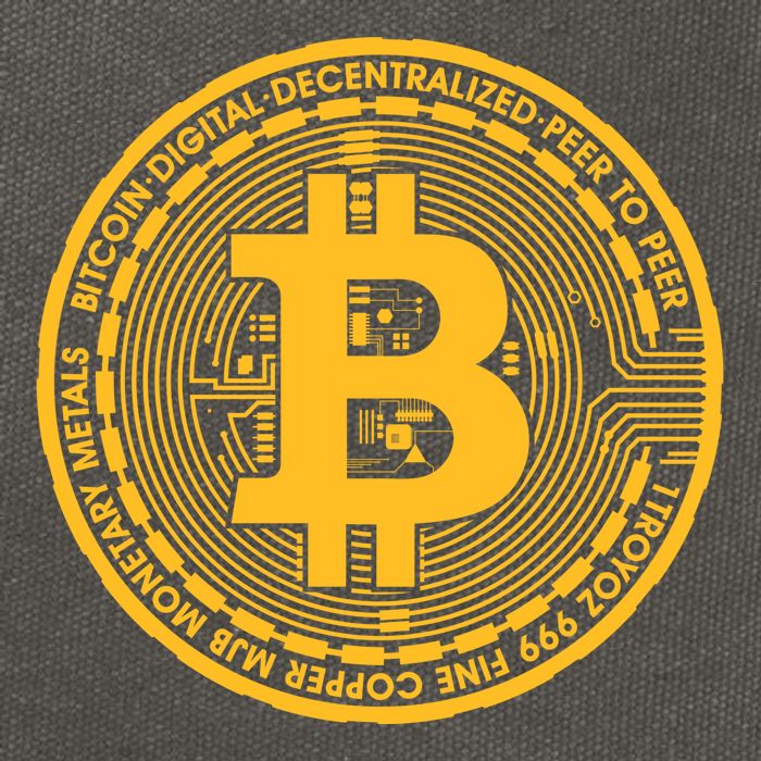 Bitcoin Matrix Logo Cryptocurrency Cotton Canvas Backpack