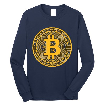 Bitcoin Matrix Logo Cryptocurrency Long Sleeve Shirt