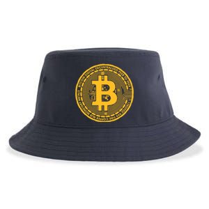 Bitcoin Matrix Logo Cryptocurrency Sustainable Bucket Hat