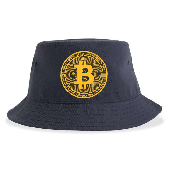 Bitcoin Matrix Logo Cryptocurrency Sustainable Bucket Hat