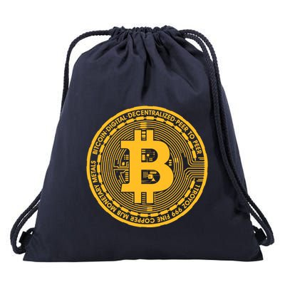 Bitcoin Matrix Logo Cryptocurrency Drawstring Bag
