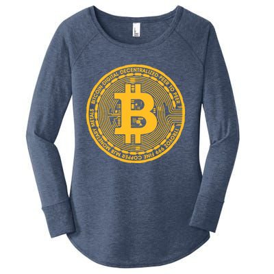 Bitcoin Matrix Logo Cryptocurrency Women's Perfect Tri Tunic Long Sleeve Shirt