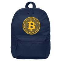 Bitcoin Matrix Logo Cryptocurrency 16 in Basic Backpack