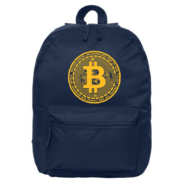 Bitcoin Matrix Logo Cryptocurrency 16 in Basic Backpack