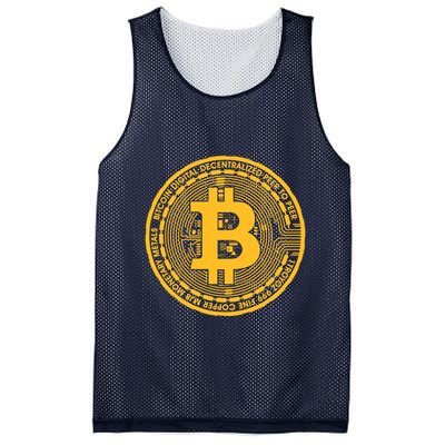 Bitcoin Matrix Logo Cryptocurrency Mesh Reversible Basketball Jersey Tank