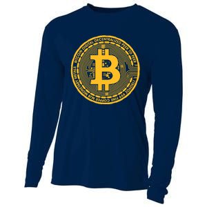 Bitcoin Matrix Logo Cryptocurrency Cooling Performance Long Sleeve Crew