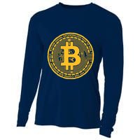 Bitcoin Matrix Logo Cryptocurrency Cooling Performance Long Sleeve Crew