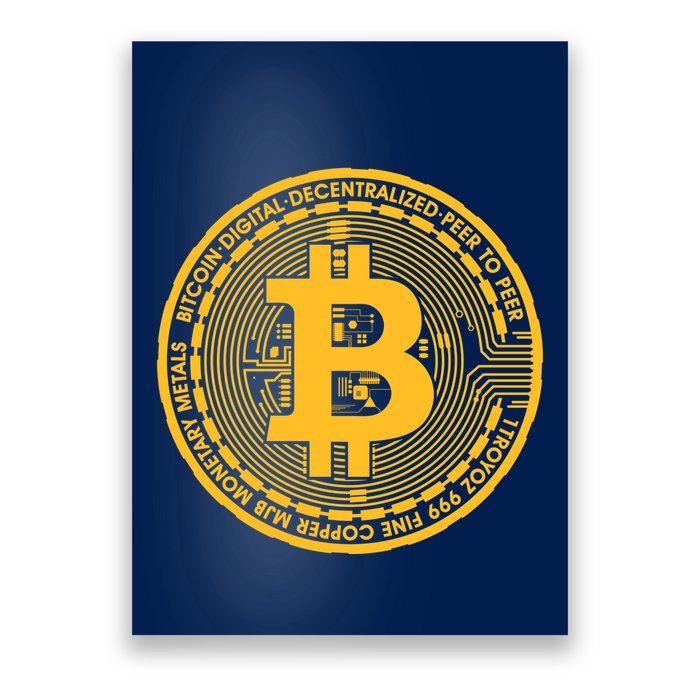 Bitcoin Matrix Logo Cryptocurrency Poster