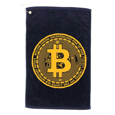 Bitcoin Matrix Logo Cryptocurrency Golf Towel