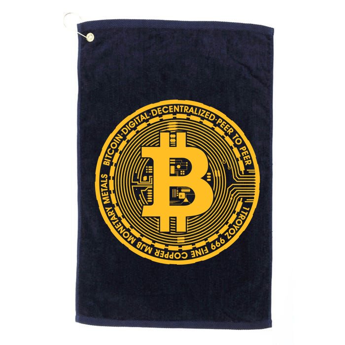 Bitcoin Matrix Logo Cryptocurrency Golf Towel