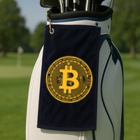 Bitcoin Matrix Logo Cryptocurrency Golf Towel