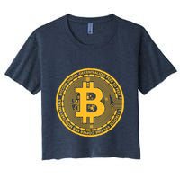 Bitcoin Matrix Logo Cryptocurrency Women's Crop Top Tee
