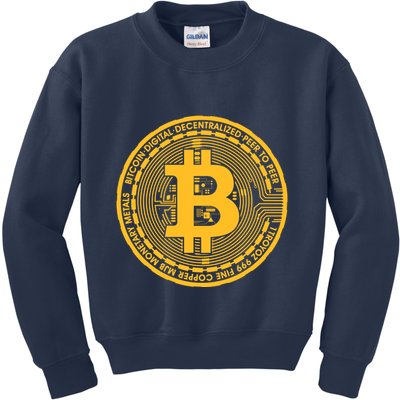 Bitcoin Matrix Logo Cryptocurrency Kids Sweatshirt