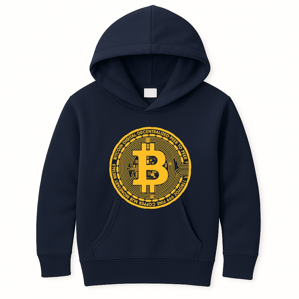 Bitcoin Matrix Logo Cryptocurrency Kids Hoodie