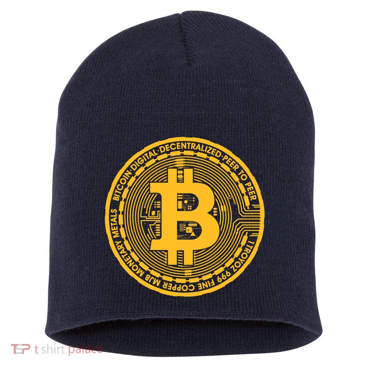 Bitcoin Matrix Logo Cryptocurrency Short Acrylic Beanie