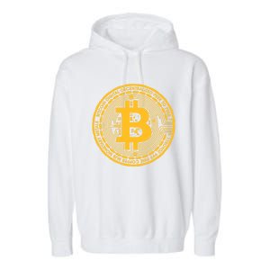 Bitcoin Matrix Logo Cryptocurrency Garment-Dyed Fleece Hoodie