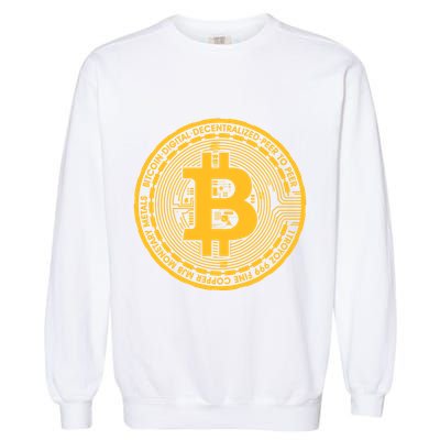 Bitcoin Matrix Logo Cryptocurrency Garment-Dyed Sweatshirt