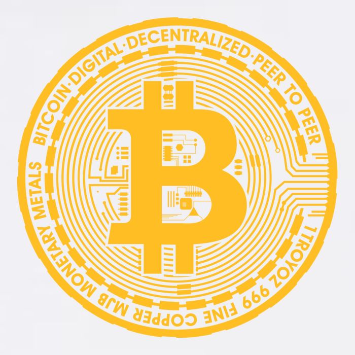 Bitcoin Matrix Logo Cryptocurrency Garment-Dyed Sweatshirt