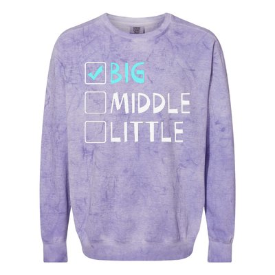 Big Middle Little Big Brother Gift Colorblast Crewneck Sweatshirt