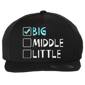 Big Middle Little Big Brother Gift Wool Snapback Cap