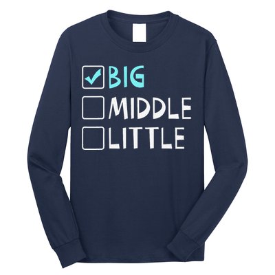 Big Middle Little Big Brother Gift Long Sleeve Shirt