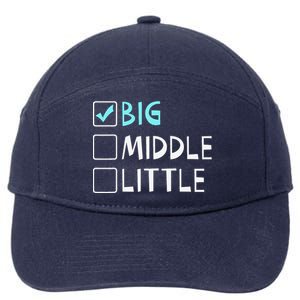 Big Middle Little Big Brother Gift 7-Panel Snapback Hat