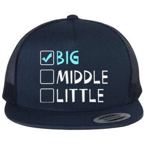 Big Middle Little Big Brother Gift Flat Bill Trucker Hat