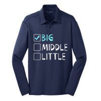 Big Middle Little Big Brother Gift Silk Touch Performance Long Sleeve Polo