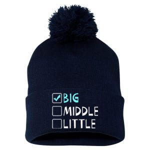 Big Middle Little Big Brother Gift Pom Pom 12in Knit Beanie