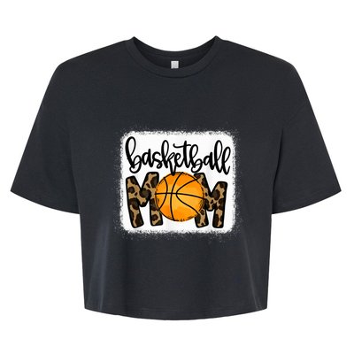 Basketball Mom Leopard Basketball Mama Bella+Canvas Jersey Crop Tee