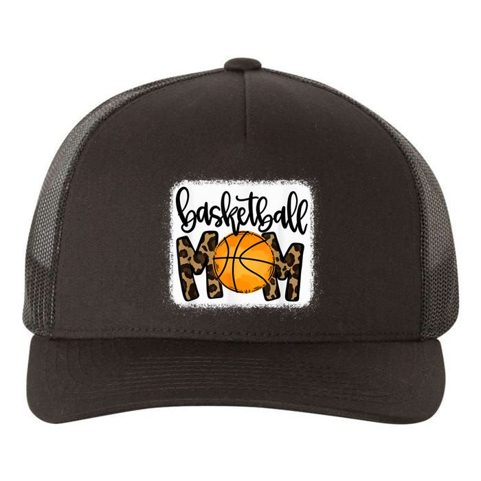 Basketball Mom Leopard Basketball Mama Yupoong Adult 5-Panel Trucker Hat