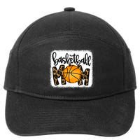 Basketball Mom Leopard Basketball Mama 7-Panel Snapback Hat