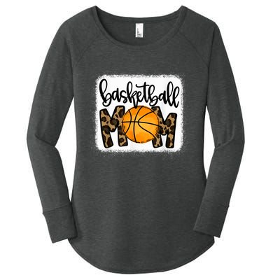 Basketball Mom Leopard Basketball Mama Women's Perfect Tri Tunic Long Sleeve Shirt