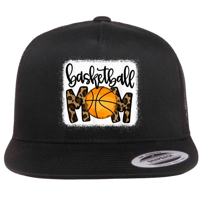 Basketball Mom Leopard Basketball Mama Flat Bill Trucker Hat