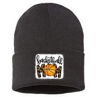 Basketball Mom Leopard Basketball Mama Sustainable Knit Beanie