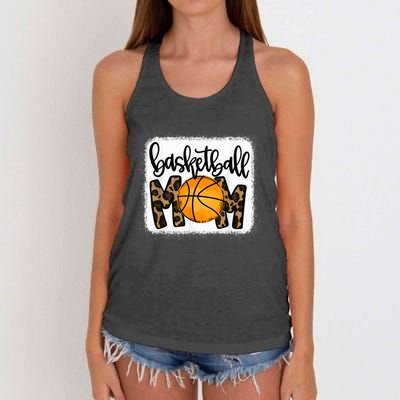 Basketball Mom Leopard Basketball Mama Women's Knotted Racerback Tank