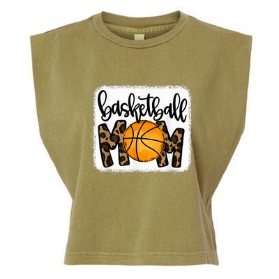 Basketball Mom Leopard Basketball Mama Garment-Dyed Women's Muscle Tee