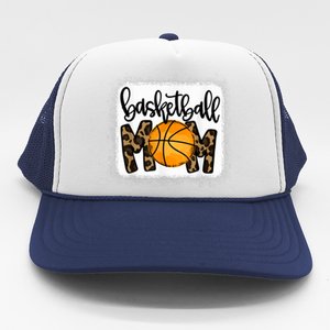 Basketball Mom Leopard Basketball Mama Trucker Hat