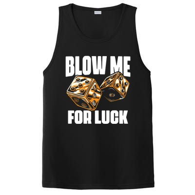 Blow Me Luck Crap Gambling Casino Roll Dice Game Gambler PosiCharge Competitor Tank