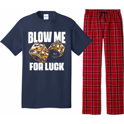 Blow Me Luck Crap Gambling Casino Roll Dice Game Gambler Pajama Set