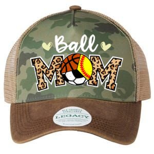 Ball Mom Leopard Softball Soccer Basketball Player Mom Gift Legacy Tie Dye Trucker Hat