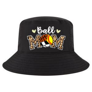 Ball Mom Leopard Softball Soccer Basketball Player Mom Gift Cool Comfort Performance Bucket Hat