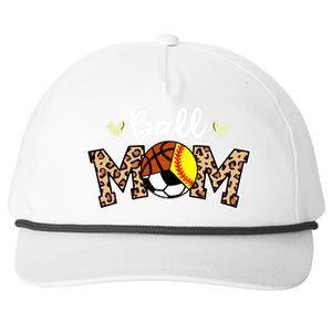 Ball Mom Leopard Softball Soccer Basketball Player Mom Gift Snapback Five-Panel Rope Hat